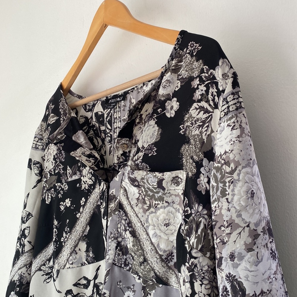 Roz & Ali 1X Floral Print Tunic Top - Picture 8 of 12